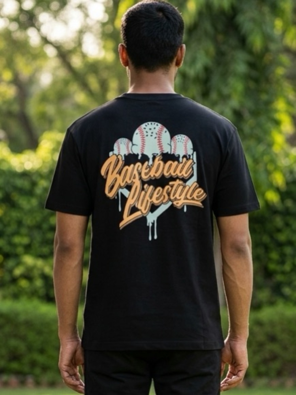 NWT Baseball Lifestyle 101 Adult Black Graphic Tee Shirt Ice Cream - Size M